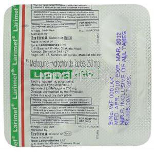 Larimefメフロキン250 mg 錠 包装