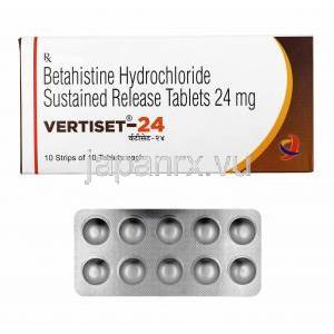 ベルティセット (ベタヒスチン) 24mg 箱、錠剤