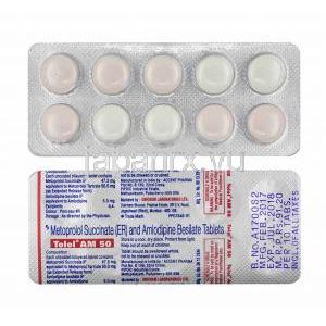 トロール AM (アムロジピン/ メトプロロール) 50mg 錠剤