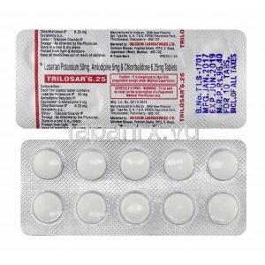 トリロサル (ロサルタン/ アムロジピン/ クロルタリドン) 6.25mg 錠剤