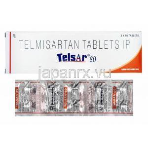 テルサー (テルミサルタン) 80mg 箱、錠剤