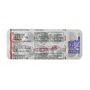 フィナロ,フィナステリド,1 mg,　錠剤, シート情報