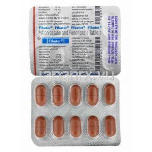 フィバター (アトルバスタチン 10mg/ フェノフィブラート 145mg) 錠剤