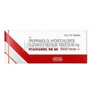 プロバノールSR（プロプラノロール）80 mg,錠（徐放性錠）, 箱表面