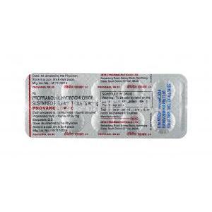 プロバノールSR（プロプラノロール）80 mg,錠（徐放性錠）, シート情報