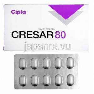 クレサー, テルミサルタン 80mg (Cipla) 箱、錠剤