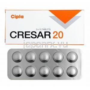 クレサー, テルミサルタン 20mg (Cipla) 箱、錠剤