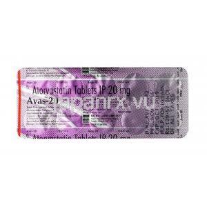 アヴァス,アトルバスタチン 20 mg, 錠剤, シート情報