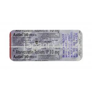 アスチン, アトルバスタチン, 10 mg, 錠剤, シート情報