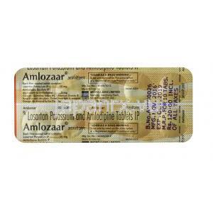 アムロザール,ロサルタン 50mg  / アムロジピン 5mg, 錠剤, シート情報