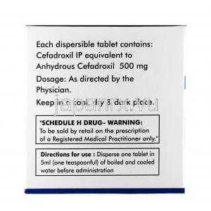 バイセフ,セファドロキシル 500 mg,錠（分散性錠), 箱情報