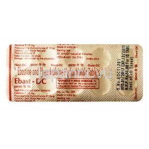 エバスト DC,エバスチン 10mg / フェニレフリン10mg, 錠剤, シート情報
