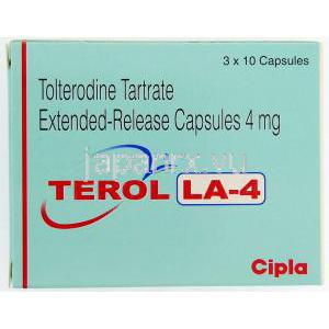 テロルLA, 酒石酸トルテロジン  4MG	 カプセル(Cipla)