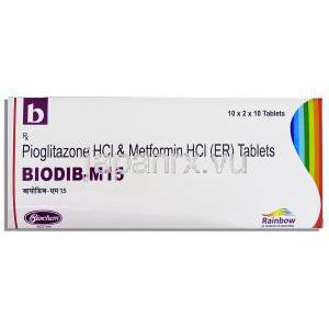 BioDib-M15, ピオグリタゾン/メトホルミン 箱