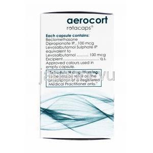 エアロコート Aerocort, プロピオン酸ベクロメタゾン / サルブタモール 100mcg/ 100mcg  成分