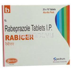ラビサー Rabicer, パリエットジェネリック, ラベプラゾール 20mg 錠 (Biochem) 箱