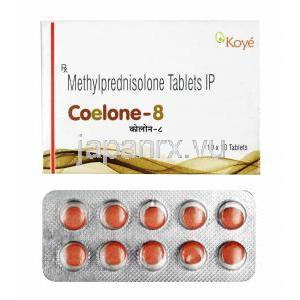 コエロン (メチルプレドニゾロン) 8mg 箱、錠剤