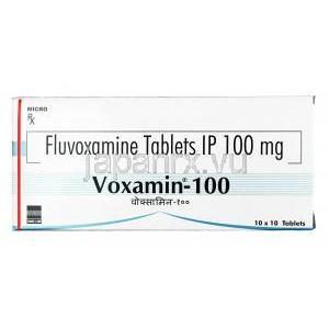 ボキサミン,フルボキサミン100 mg, 錠剤, 箱表面