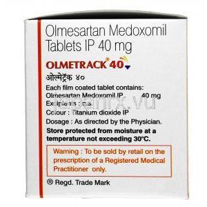オルメトラック, オルメサルタン 40 mg, 錠剤,箱情報