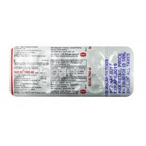 タズロック トリオ, テルミサルタン 40 mg / アムロジピン 5mg / ヒドロクロロチアジド 12.5mg, 錠剤,シート情報
