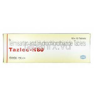タズロック H, テルミサルタン 80 mg / ヒドロクロロチアジド 12.5mg, 錠剤, 箱表面