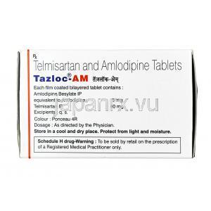 タズロック AM, テルミサルタン 40 mg / アムロジピン 5mg, 錠剤, 箱情報