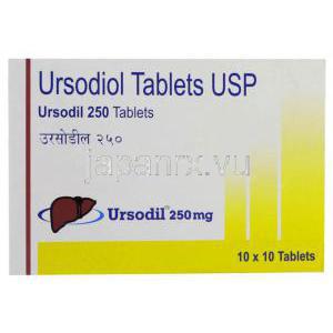 ケノデオキシコール酸（チノカプセル ジェネリック）, Ursodi 250mg 錠 (Zydus Healthcare) 箱