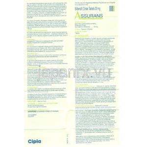 シルデナフィル （レバチオジェネリック）, アシュランス Assurans 20mg 錠 (Cipla)  情報シート1