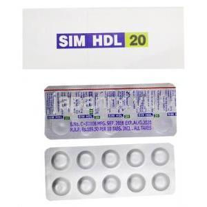 シム HDL, シンバスタチン 40mg, 箱, シート