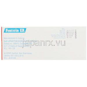 フェニトイン  (ヒダントールジェネリック） 100 mg Fentoin ER 100 (Sun pharma) 製造者 情報