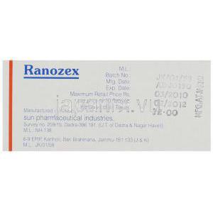 ラノラジン（慢性狭心症治療薬）, ラノゼックス Ranozex,　錠 成分 製造者 情報