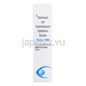 Toba DM Eye Drops, Dexamethasone 0.1%/ Tobramycin 0.3% 10ml, Sun Pharma box front presentation