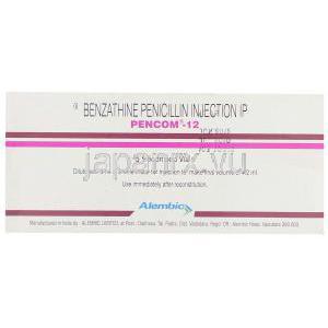 ベンジルペニシリンベンザチン水和物, Pencom-12 注射 (Alembic) 箱