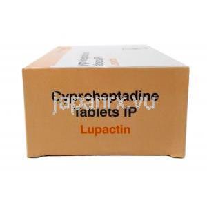 ルパクチン, シプロヘプタジン4mg,錠剤, 製造元：Lupin Ltd, 箱側面