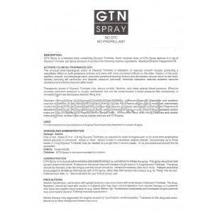ニトログリセリン （ミオコールスプレー ジェネリック）, GTN 0.4mg 200噴 スプレー (Medley) 情報シー