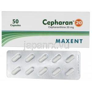 セファラン 20, セファランチン 20 mg, カプセル, 製造元：Maxent, 箱,シート
