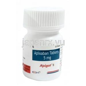 Apigat, Apixaban 5mg, 30tabs, Natco Pharma, Bottle front view