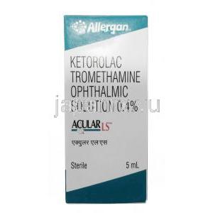 アキュラー LS Acular LS 5ml, ケトロラクトロメタミン  0.4%, 点眼薬, 箱表面（新パッケージ）