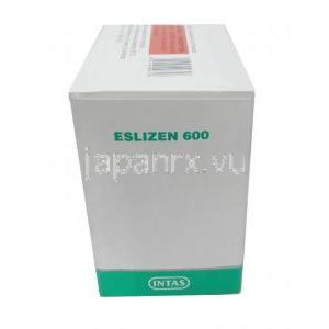 エスリゼン 600, エスリゼン 600, エスリカルバゼピン 600mg, 製造元：Intas Pharma, 箱側面-1