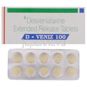 デスベンラファキシン（プリスティク ジェネリック）, D-Veniz 100mg 錠 (Sun Pharma)