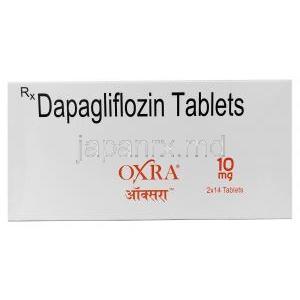 オクスラ,ダパグリフロジン 10 mg, 製造元：Sun Pharma, 箱表面