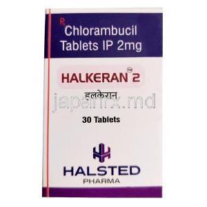 ハルケラン 2,クロラムブシル 2mg, 30錠, 製造元：Halsted Pharma, 箱表面