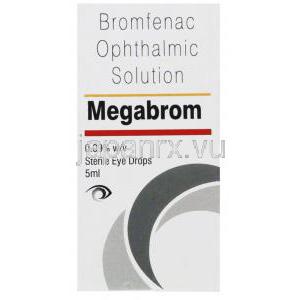 ブロムフェナク （ブロナック ジェネリック）, メガブロム Megabrom  0.1% 点眼薬 (Sun Pharma) 点眼薬