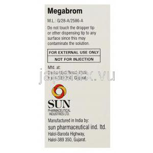 ブロムフェナク （ブロナック ジェネリック）, メガブロム Megabrom  0.1% 点眼薬 (Sun Pharma) 製造者情報