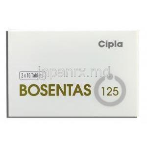 ボセンタス, ボセンタン 125 mg, 製造元：Cipla, 箱表面