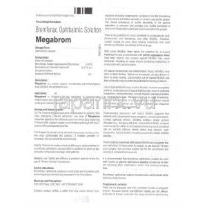 ブロムフェナク （ブロナック ジェネリック）, メガブロム Megabrom  0.1% 点眼薬 (Sun Pharma) 情報シート1