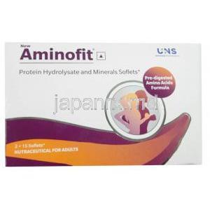 アミノフィット,  アミノ酸/ マルチミネラル, 製造元：Sanofi India, 箱表面