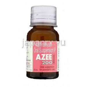 アジスロマイシン, AZEE REDIUSE , 200mg 15ml 内服懸濁液 (Cipla) ボトル