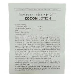 フルコナゾール（ダイフルカン ジェネリック）, Zocon, 30ML ローション (FDC) 情報シート1