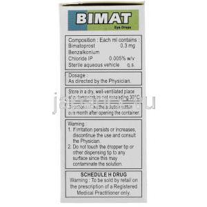 ビマトプロスト （ルミガン・ラティース ジェネリック）, ビマト Bimat 0.3% 3ml 点眼薬 (Ajanta Pharma)